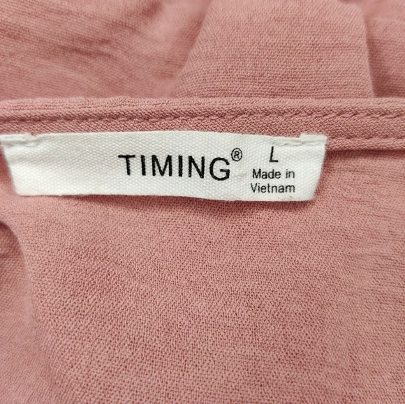 Timing pink wrap blouse size L - Picture 3 of 3